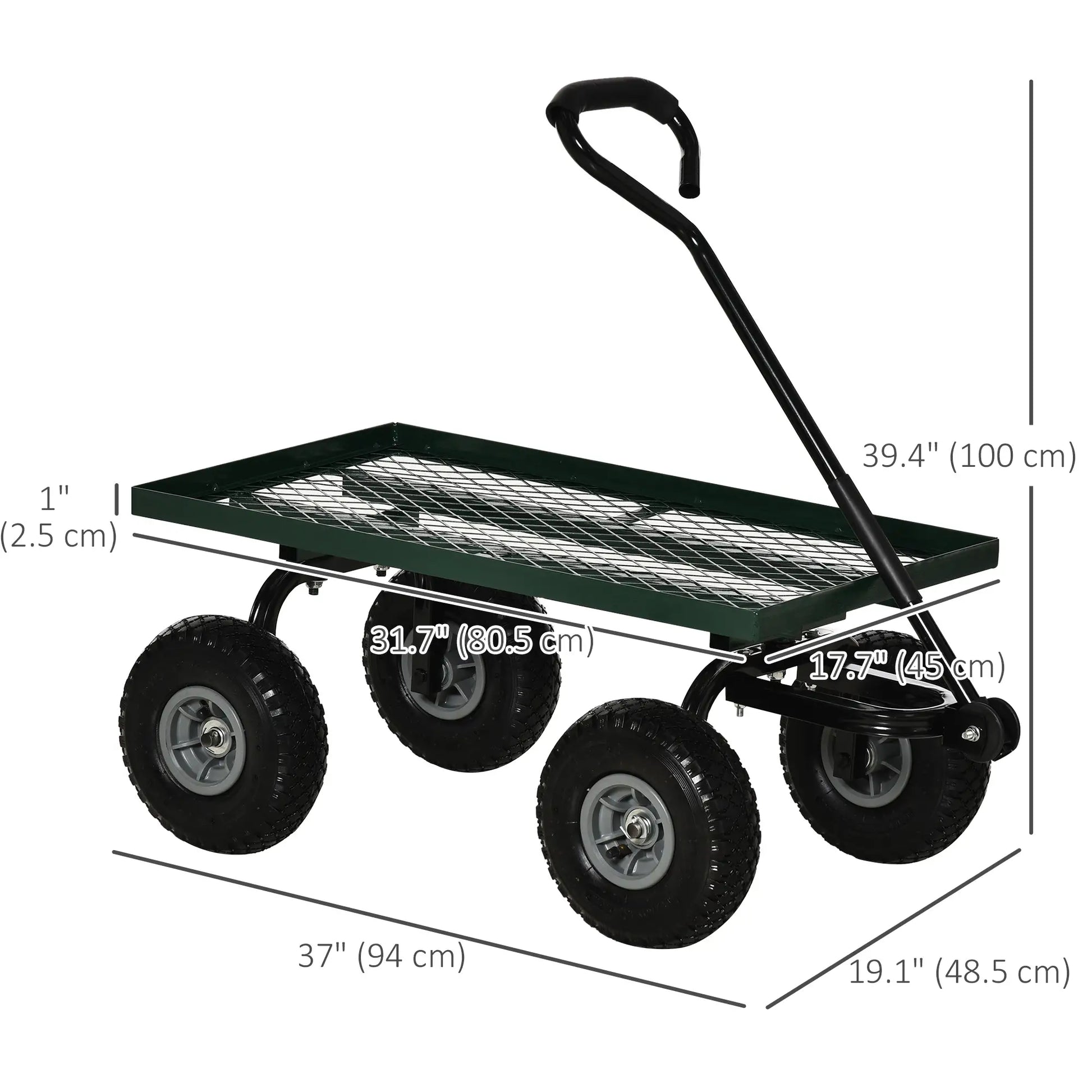 Heavy Duty Garden Wagon, 10" Wheels, 330 lbs, Black Folding Garden Carts at Gallery Canada