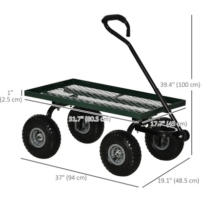 Heavy Duty Garden Wagon, 10" Wheels, 330 lbs, Black Folding Garden Carts at Gallery Canada