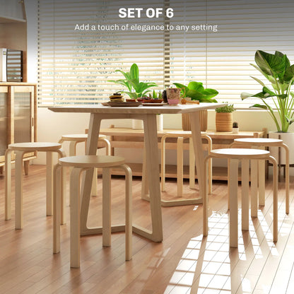Round Stackable Chairs Set of 6, 18-Inch Backless Stools Bar Stools at Gallery Canada