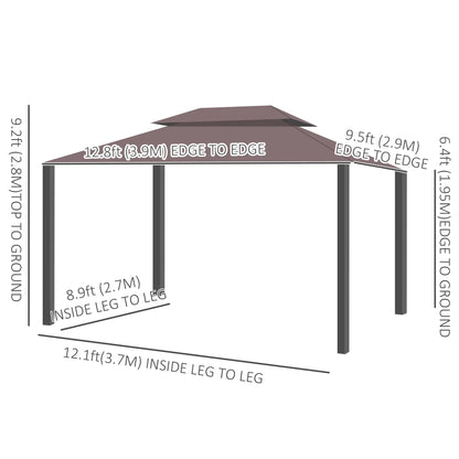 10 x 13ft Aluminum Gazebo, Double Tier Canopy, Netting, Curtains, Coffee Gazebos at Gallery Canada