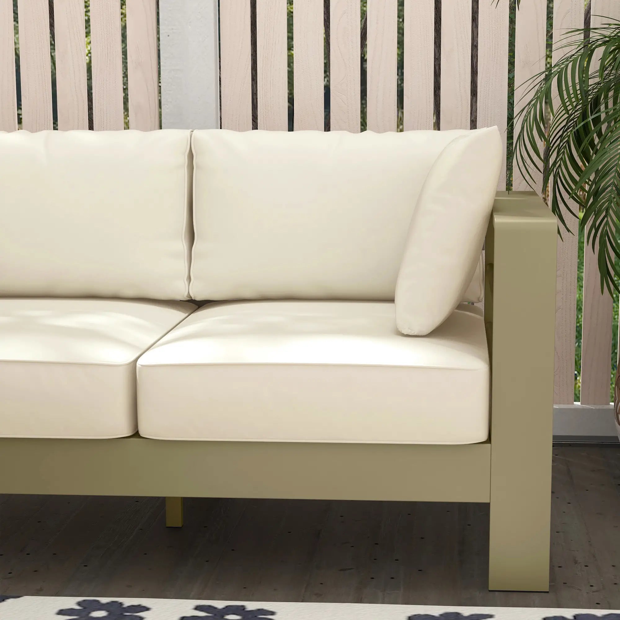 Outdoor Loveseat, Garden Sofa with Cushions, 54.3