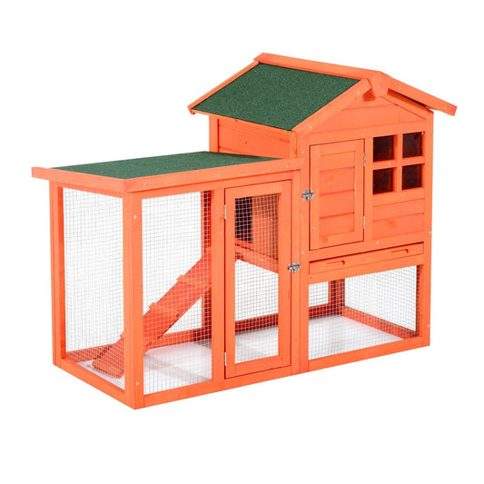 48” x 24" x 36" Deluxe Waterproof Rabbit Hutch Wooden Bunny Cage Small Animal House with Ladder and Run - Gallery Canada