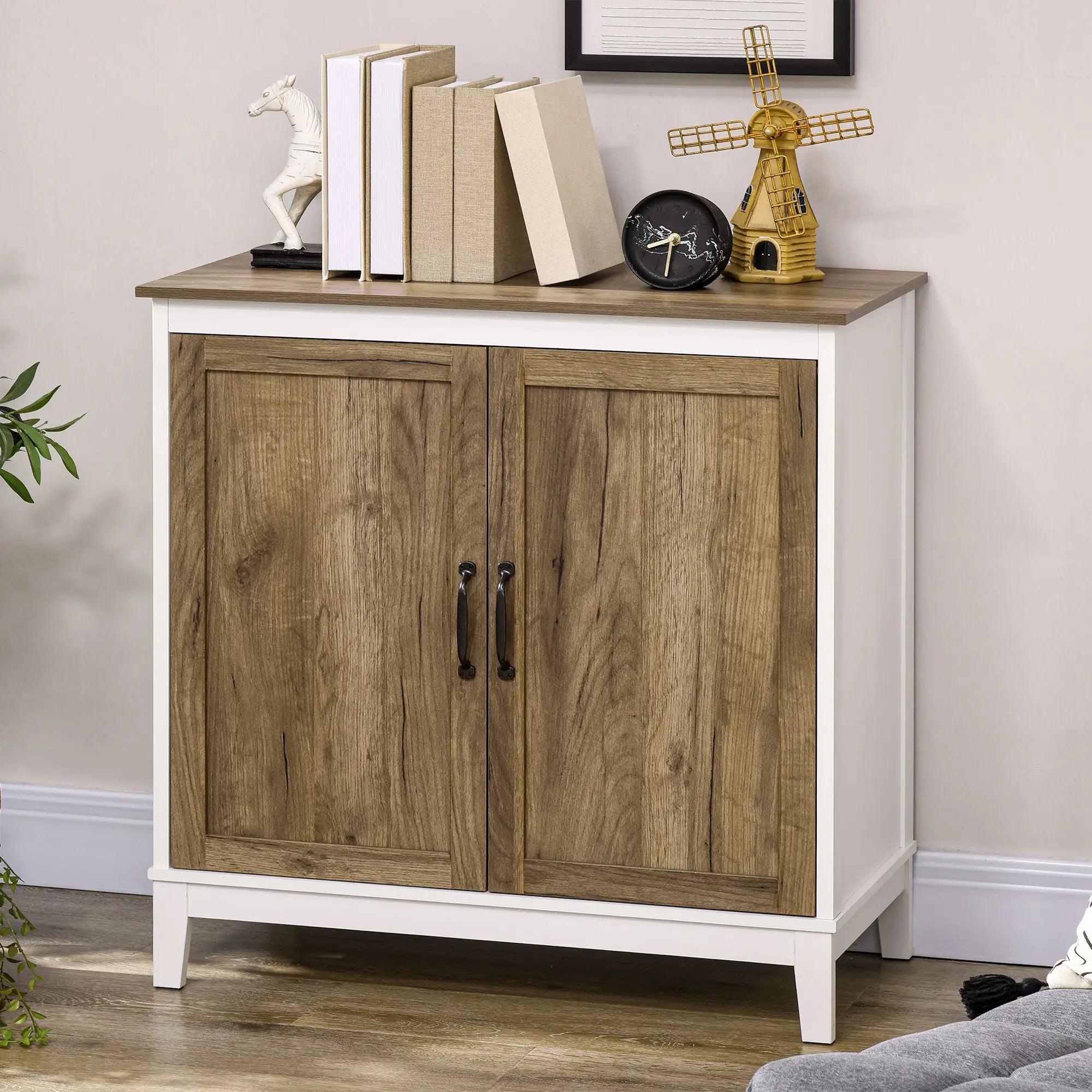 Farmhouse Sideboard, Storage Cabinet, 2 Doors, Shelves, 30.9