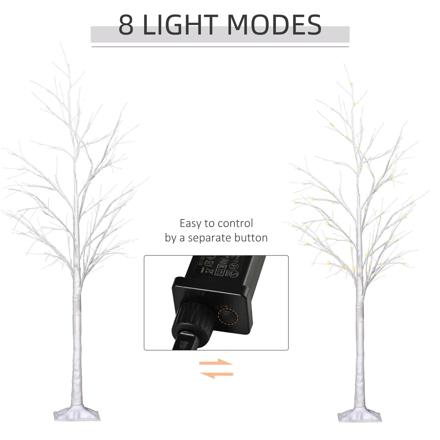 5FT Garden Birch Tree Light, 58 Warm LEDs, 8 Modes, Indoor Outdoor Artificial Tree Light at Gallery Canada
