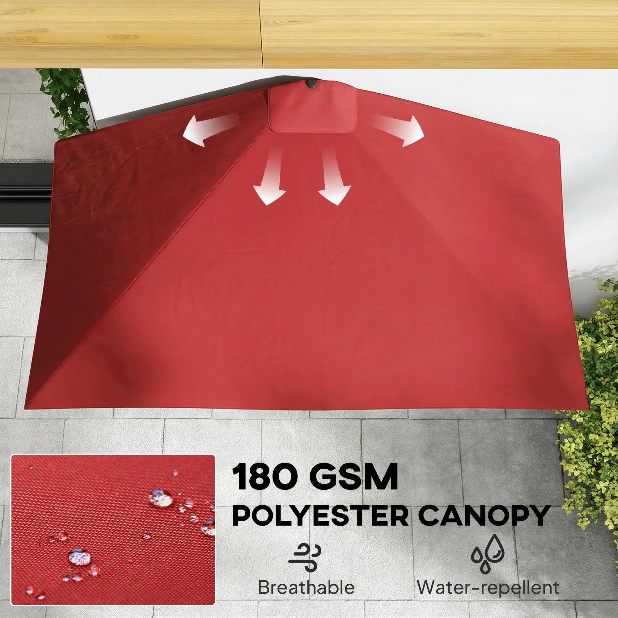 8Ft Half Round Umbrella, Outdoor Patio Balcony Sun Shade w/5 Ribs Half Round Umbrellas at Gallery Canada