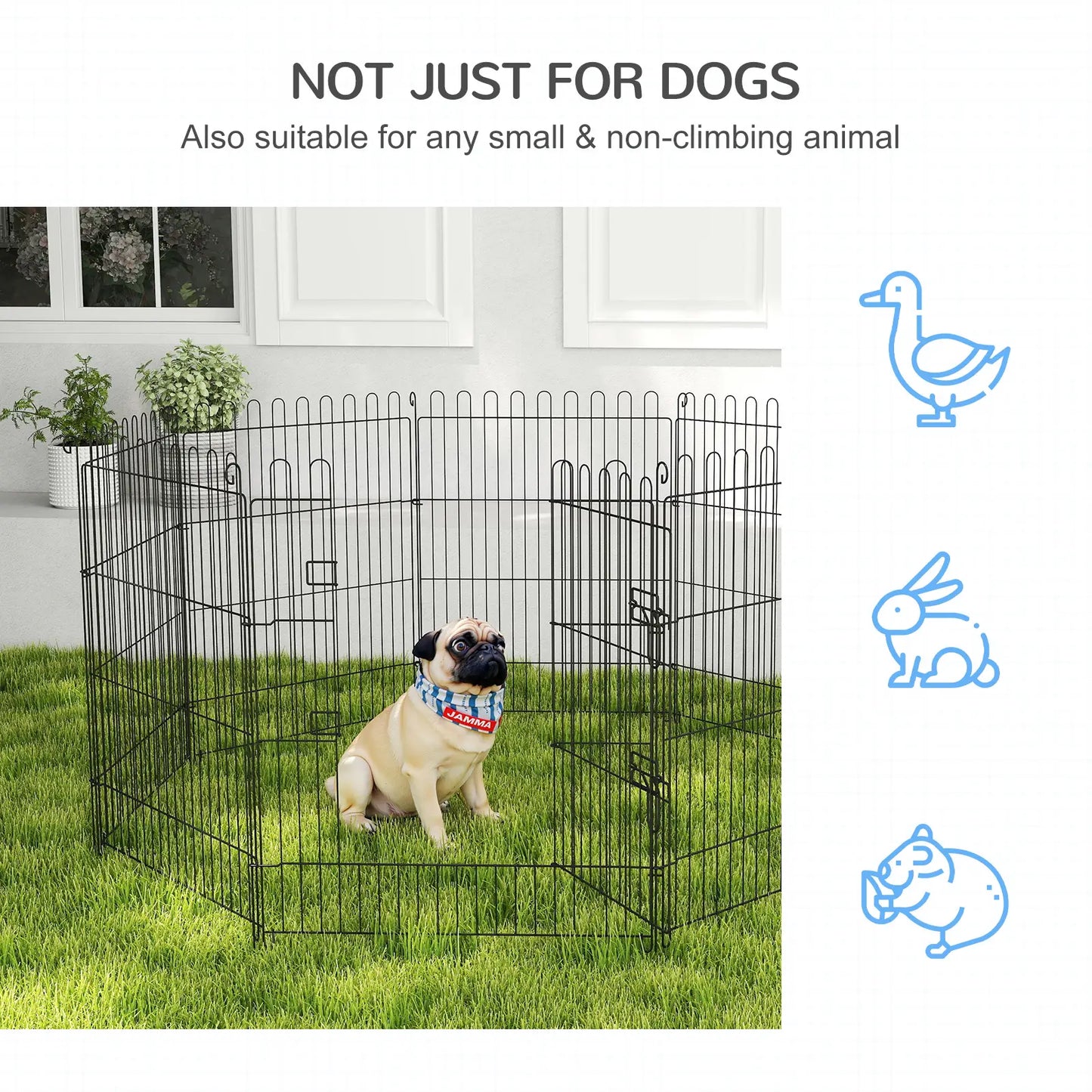 30inch 8-Panel Octagon Pet Playpen, Foldable Dog Cage, Black Houses, Kennels & Pens at Gallery Canada