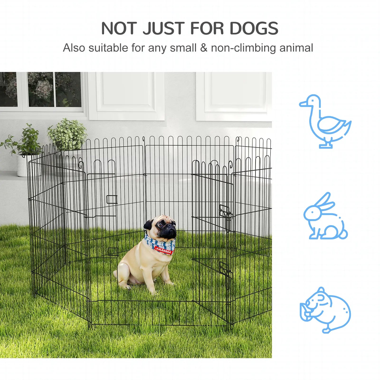 30inch 8-Panel Octagon Pet Playpen, Foldable Dog Cage, Black Houses, Kennels & Pens at Gallery Canada