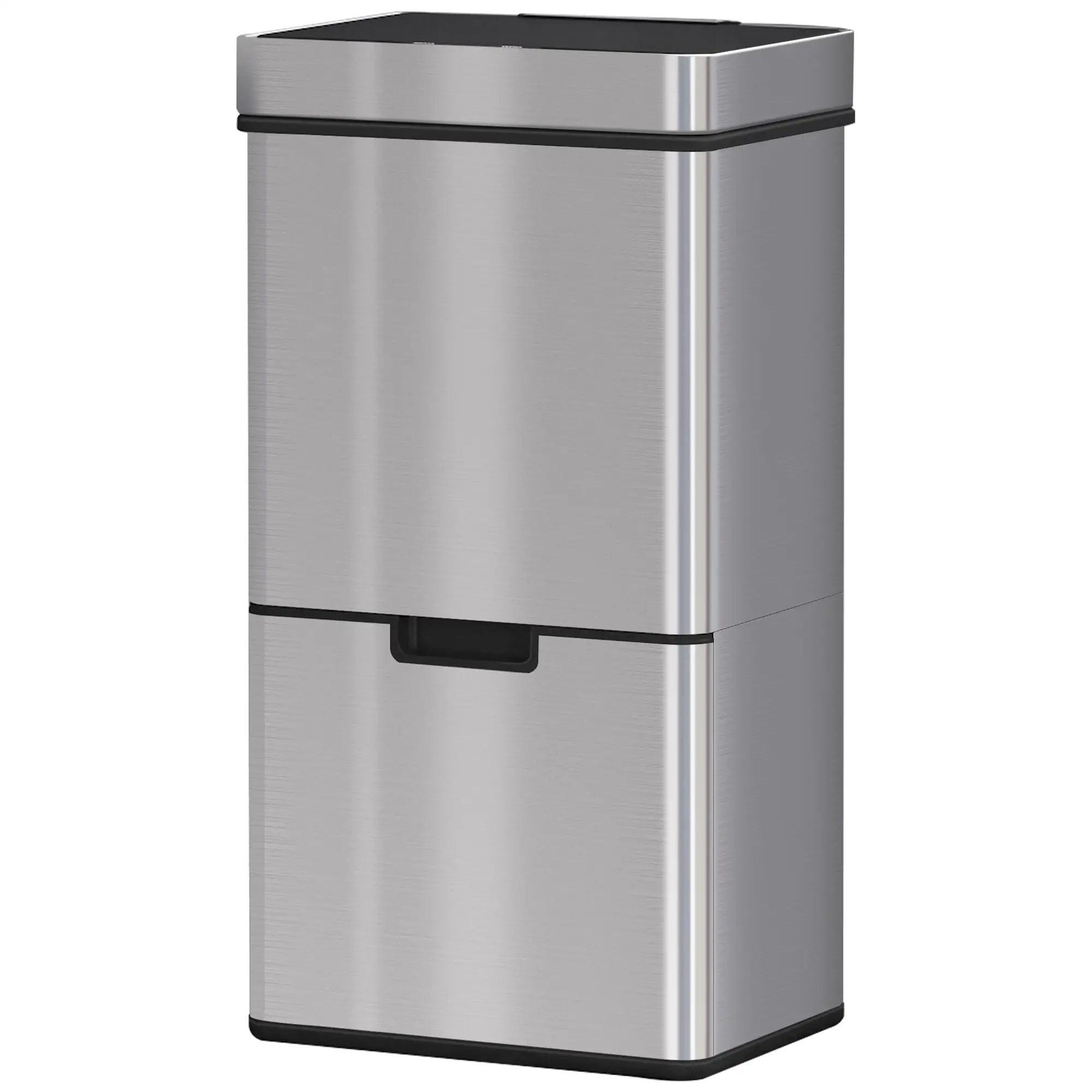 Sensor Trash Can, 19 Gallon Stainless Steel, 3 Compartments, Silver Household Supplies Silver, Black, Green, Grey at Gallery Canada