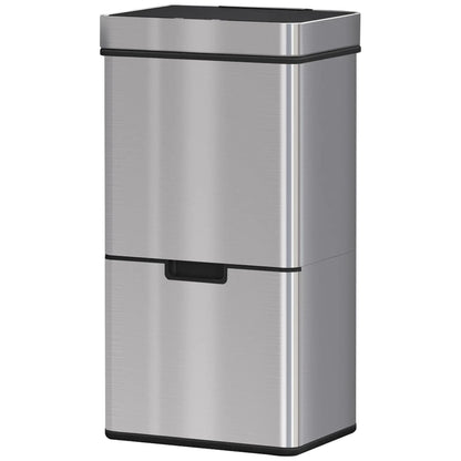 Sensor Trash Can, 19 Gallon Stainless Steel, 3 Compartments, Silver Household Supplies Silver, Black, Green, Grey at Gallery Canada