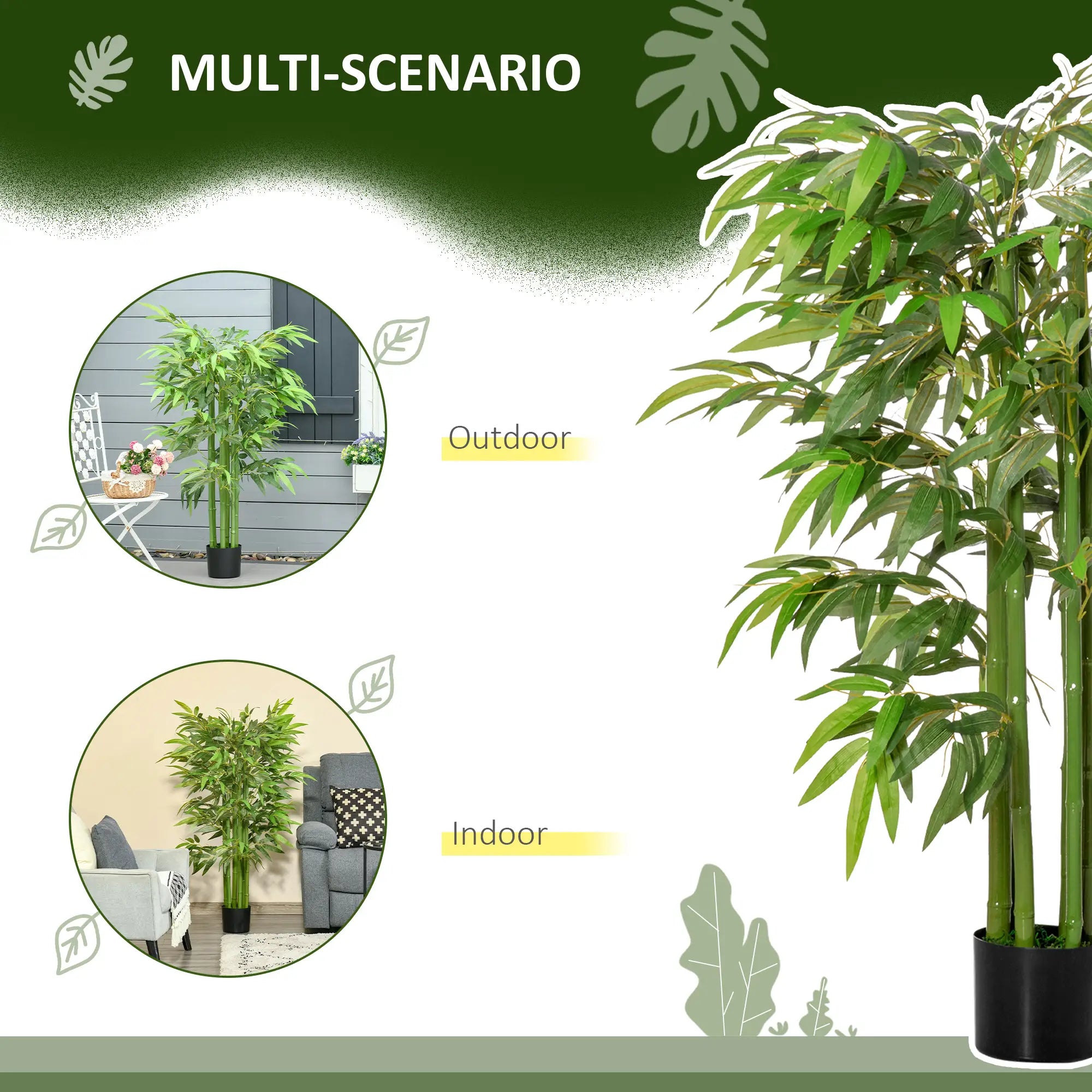4.5FT Artificial Bamboo Tree, Faux Plant in Nursery Pot, Indoor Decor Artificial Trees at Gallery Canada