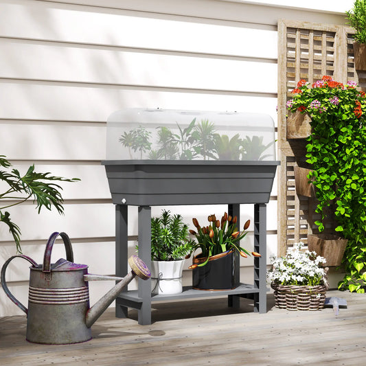 41L Self Watering Raised Garden Bed, Ventilation Lid, Dark Grey Raised Garden Beds Dark Grey at Gallery Canada