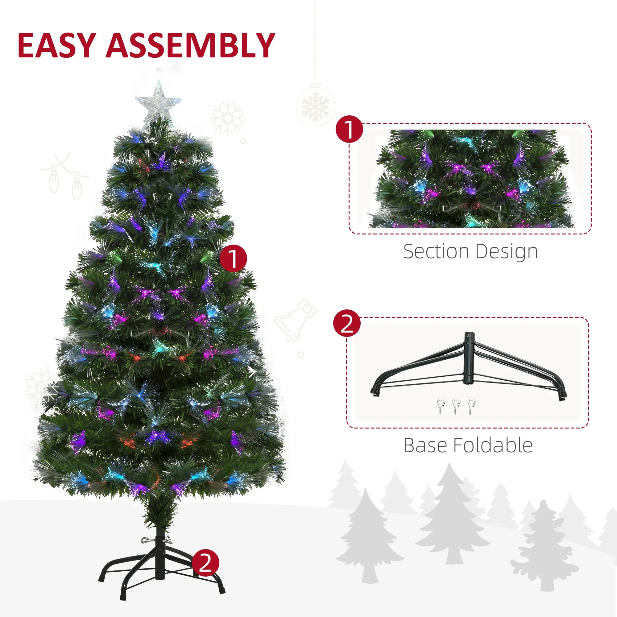 4ft Pre-Lit Fiber Optic Christmas Tree, Artificial Spruce, Star Top Artificial Christmas Trees at Gallery Canada