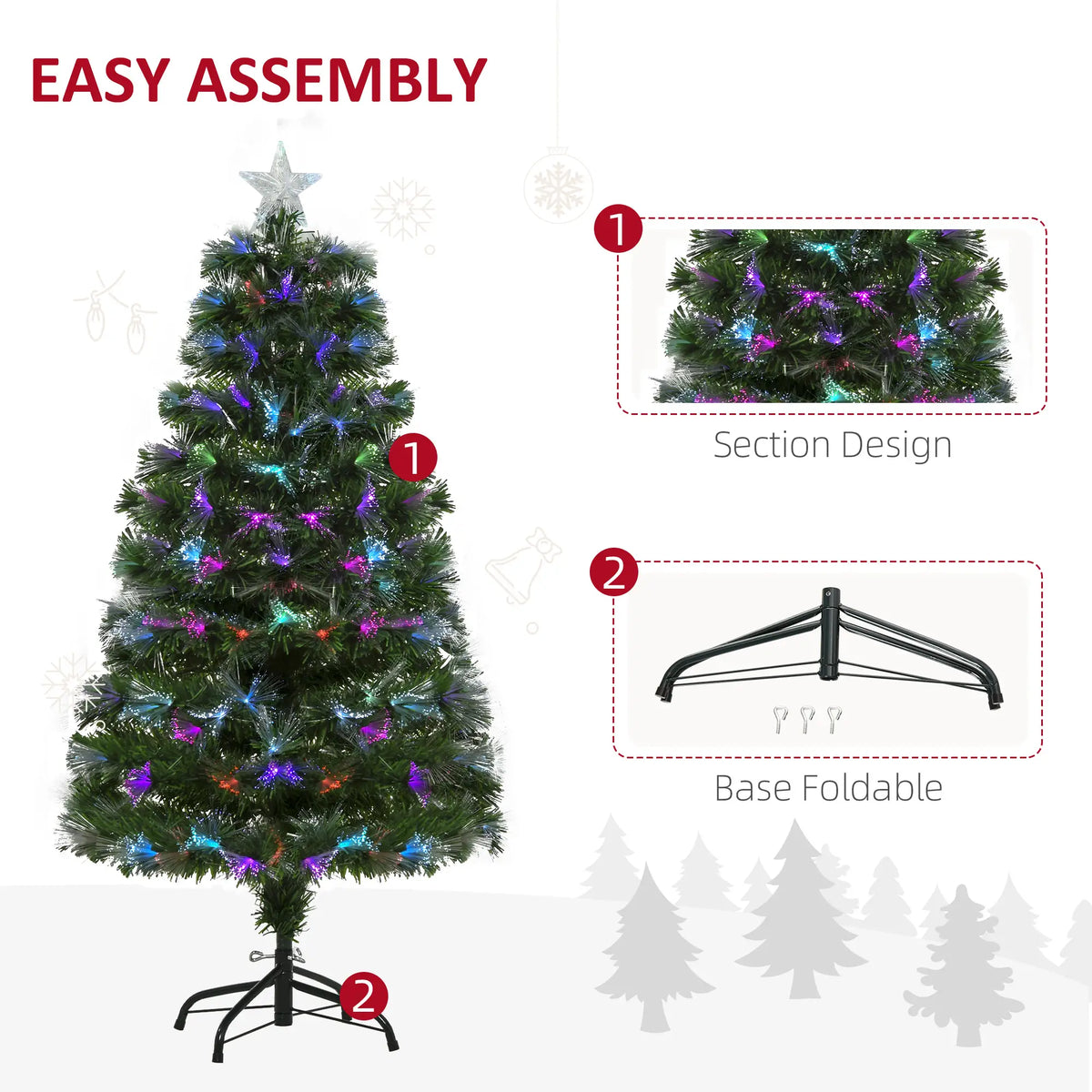 4ft Pre-Lit Fiber Optic Christmas Tree, Artificial Spruce, Star Top Artificial Christmas Trees at Gallery Canada