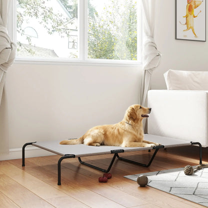 Large Dog Bed, Elevated Outdoor Cot, Breathable Mesh, Beige Elevated Dog Beds at Gallery Canada