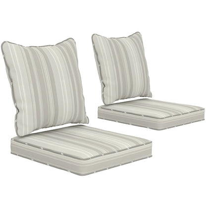 Seat Cushion Back Pillows Set of 2, Patio Chair Cushions, Indoor Outdoor, Grey Patio Chair Cushions at Gallery Canada