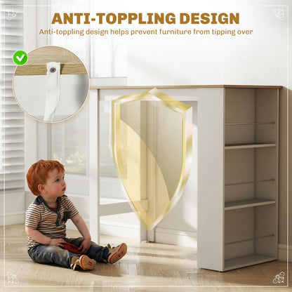 Modern Bar Table, 3 Storage Shelves, Kitchen Dining Room, White Bar Tables & Dining Tables at Gallery Canada