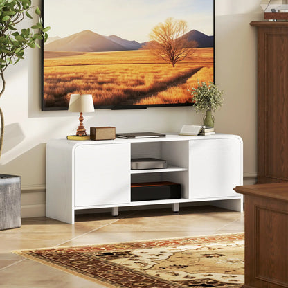 TV Stand For 55 Inch, 2 Cabinets And 2 Shelves, White TV Stands at Gallery Canada