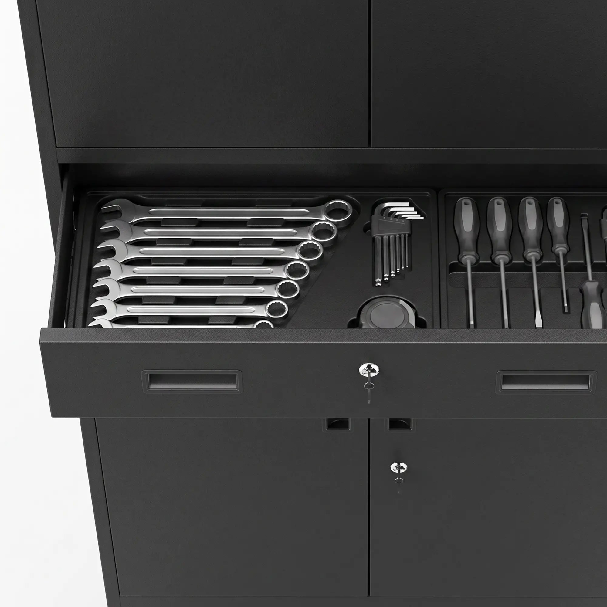 Metal Storage Cabinet With Locking Doors, 71