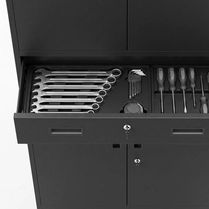 Metal Storage Cabinet With Locking Doors, 71" Tall Tool Organizers at Gallery Canada