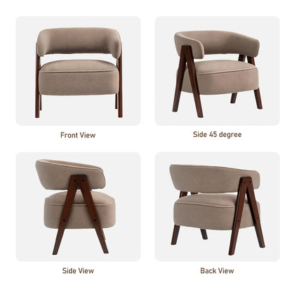 Sherpa Fleece Accent Chair, Upholstered Armchair, Light Brown Accent Chairs at Gallery Canada
