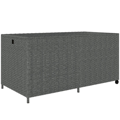 162 Gallon Rattan Deck Box With Wheels, Waterproof Zippered Liner, Pneumatic Rod Patio Storage Boxes at Gallery Canada