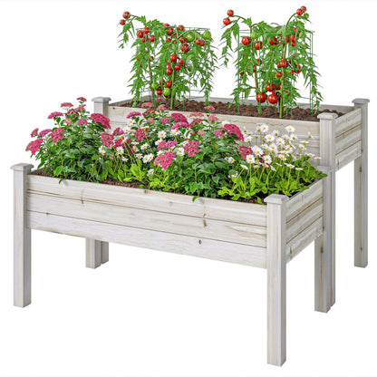 2-Tier Wood Plant Stand, Raised Bed for Flowers Vegetables Herbs Elevated Garden Beds at Gallery Canada