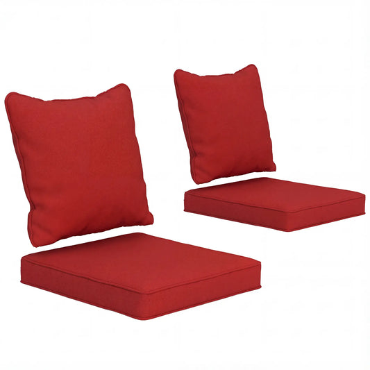 Patio Chair Cushions Set, 2 Seat Cushion Back Pillows, Wine Red Patio Chair Cushions Wine Red at Gallery Canada