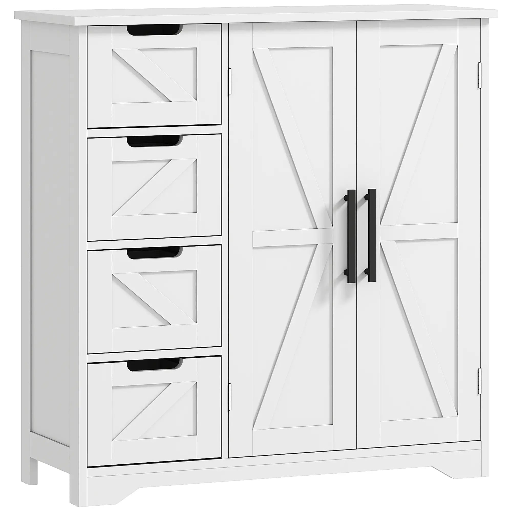 Farmhouse Bathroom Floor Cabinet, Adjustable Shelf, White Bathroom Cabinets at Gallery Canada