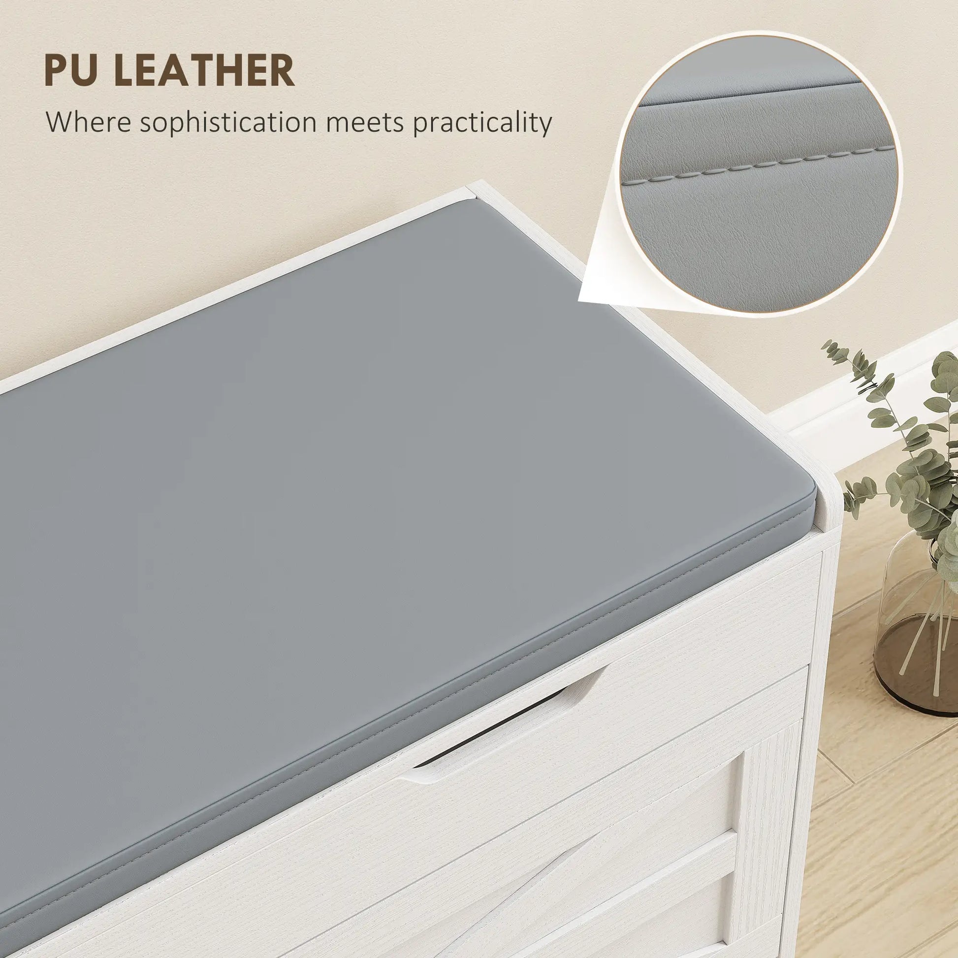 Shoe Storage Bench, 2-Tier Cabinet, Flip-Top, Padded Cushion, White Shoe Storage Cabinets & Racks at Gallery Canada