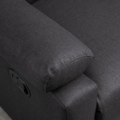 2 Seater Reclining Loveseat, Footrest, Split Backrest, Dark Grey 2-Seater Sofas at Gallery Canada