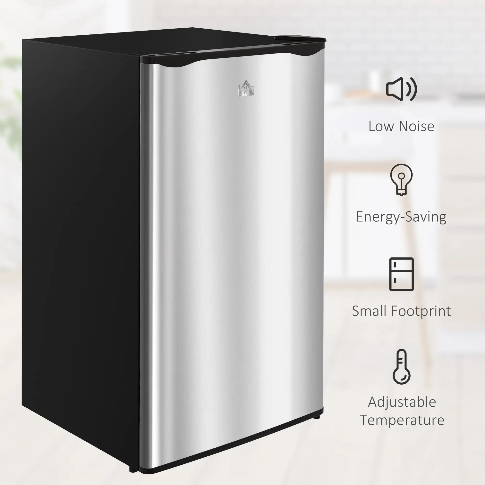 Compact Refrigerator, Mini Fridge with Freezer, Adjustable Shelf, Silver Small Kitchen Appliances at Gallery Canada