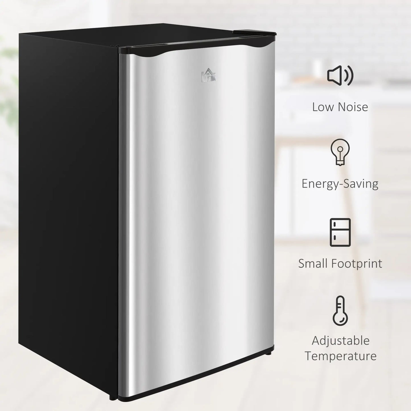 Compact Refrigerator, Mini Fridge with Freezer, Adjustable Shelf, Silver Small Kitchen Appliances at Gallery Canada