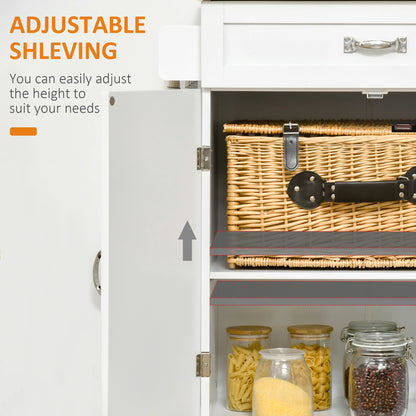 Foldable Kitchen Island with Storage Drawer, Farmhouse Style Rolling Utility Cart, Coffee Bar Cabinet on Wheels with Drop-Leaf Wood Top, White Kitchen Islands & Kitchen Carts at Gallery Canada