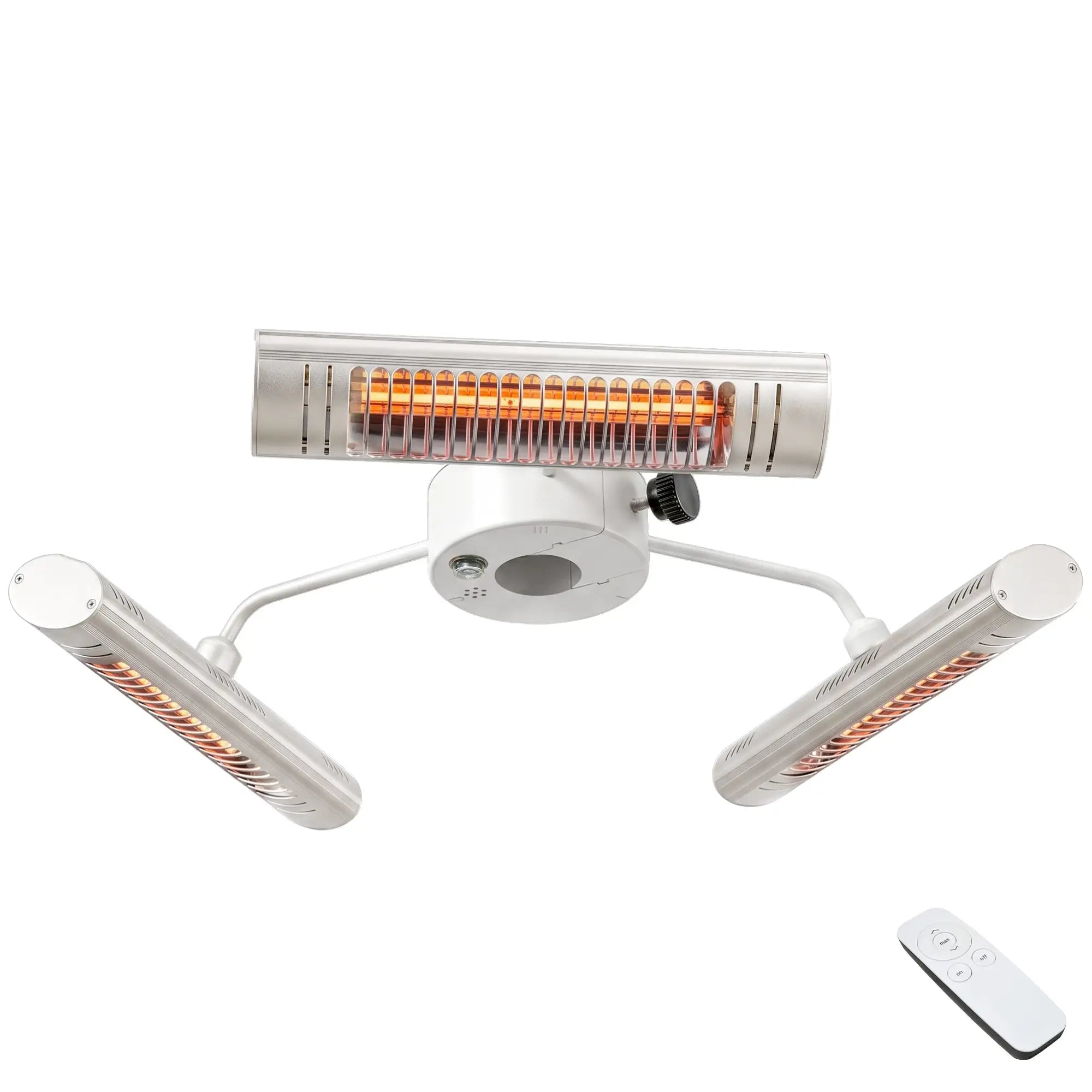 Electric Patio Heater, 3 Heating Panels, Infrared Remote, Silver Electric Tower Heaters at Gallery Canada