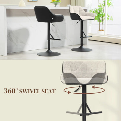 Swivel Counter Height Barstools Set of 2, Adjustable Height, Light Grey Bar Stools at Gallery Canada