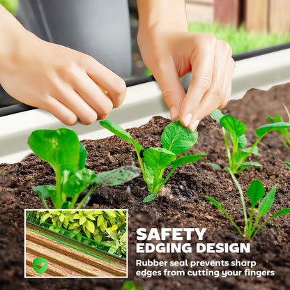 5' x 3' x 1' Galvanized Raised Garden Bed, Brown Wood Effect, Brown