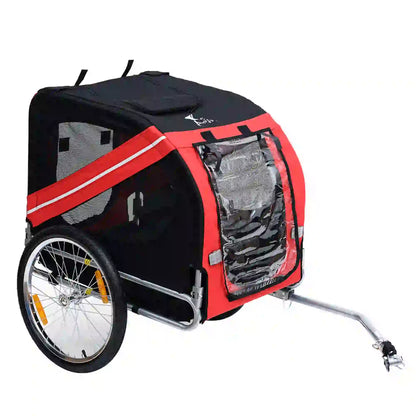 Foldable Dog Bike Trailer, Pet Cargo Carrier, Red/Black Dog Bike Trailers & Strollers at Gallery Canada