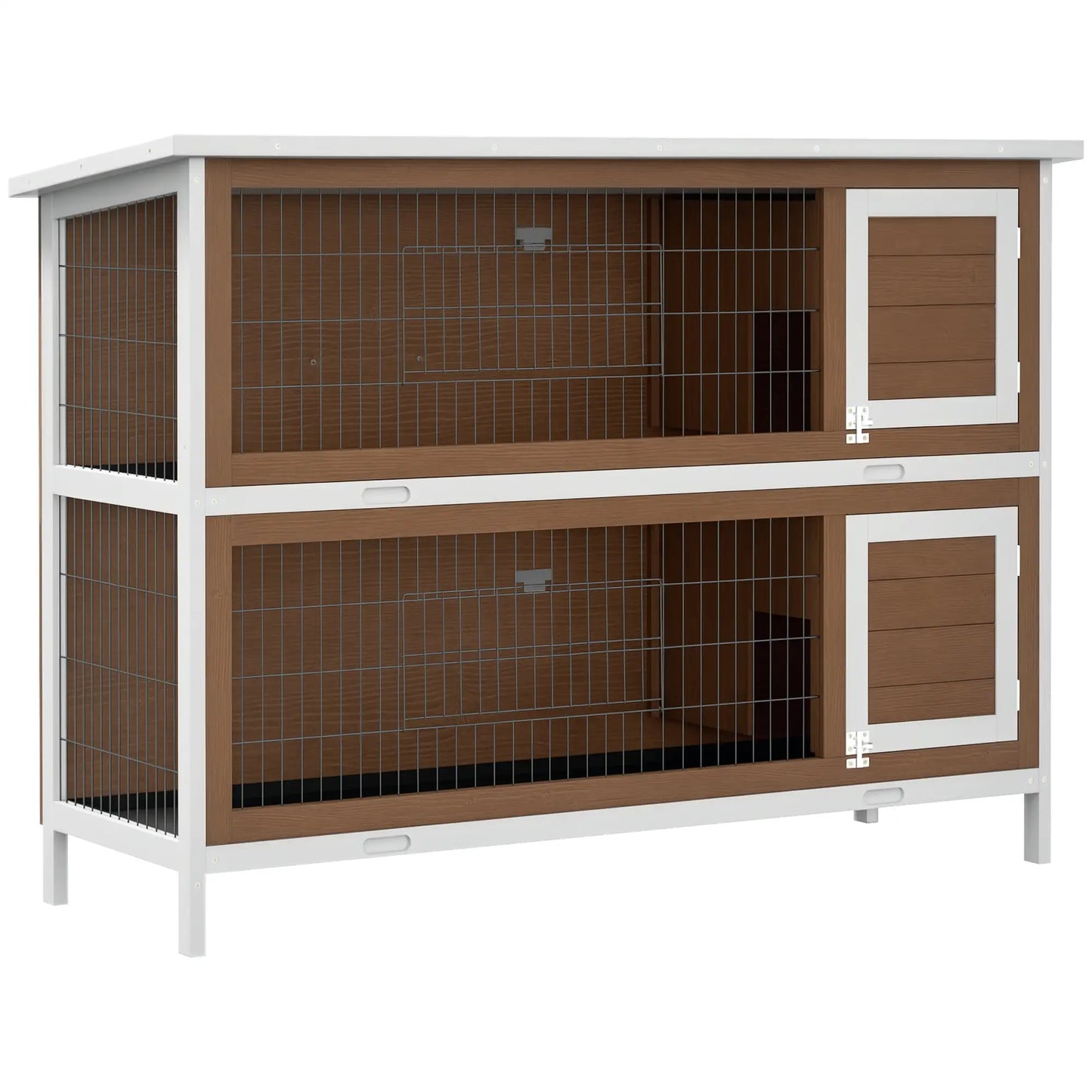 2 Tier Wooden Rabbit Hutch, Bunny Pet House, Brown Rabbit Hutch at Gallery Canada