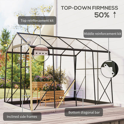 6' x 8' Polycarbonate Greenhouse, Aluminum, Sliding Door, 5-Level Roof Vent Walk In Greenhouses at Gallery Canada