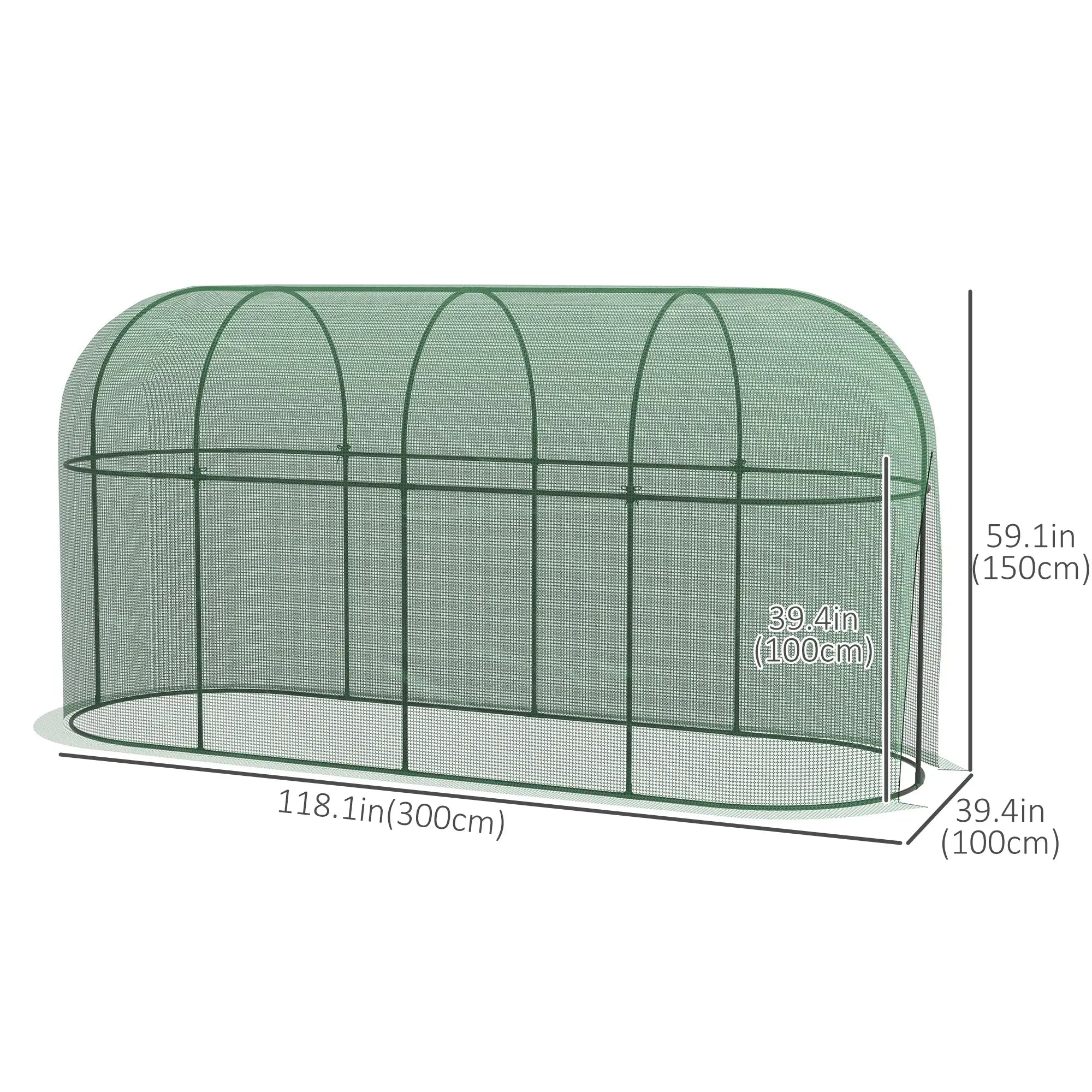 9.8' x 3.3' Plant Protector Tent, Crop Cage, Zipped Door, Ground Stakes Walk In Greenhouses at Gallery Canada