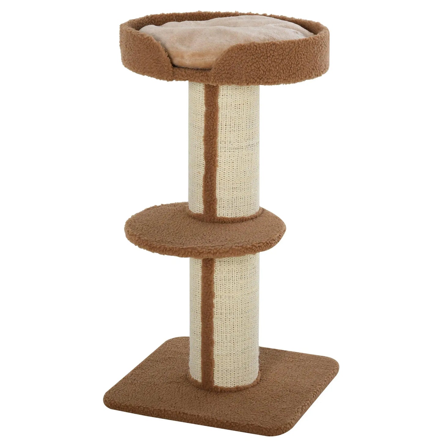 Cat Tree with Scratching Post, Bed, Cushion, Perch, 18" x 18" x 36", Brown Cat Trees Brown at Gallery Canada