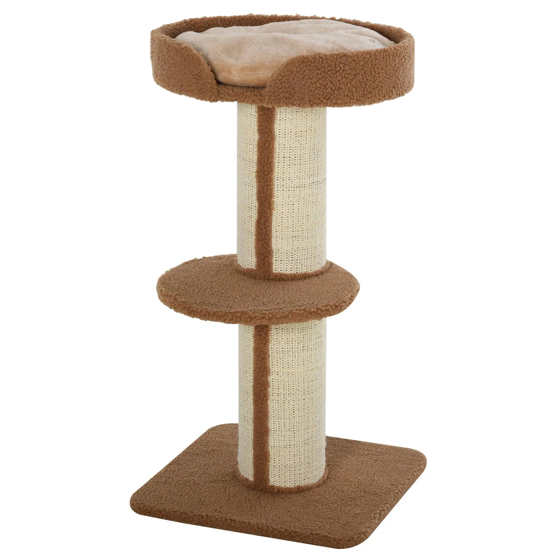 Cat Tree with Scratching Post, Bed, Cushion, Perch, 18" x 18" x 36", Brown Cat Trees Brown at Gallery Canada
