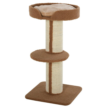 Cat Tree with Scratching Post, Bed, Cushion, Perch, 18" x 18" x 36", Brown Cat Trees Brown at Gallery Canada
