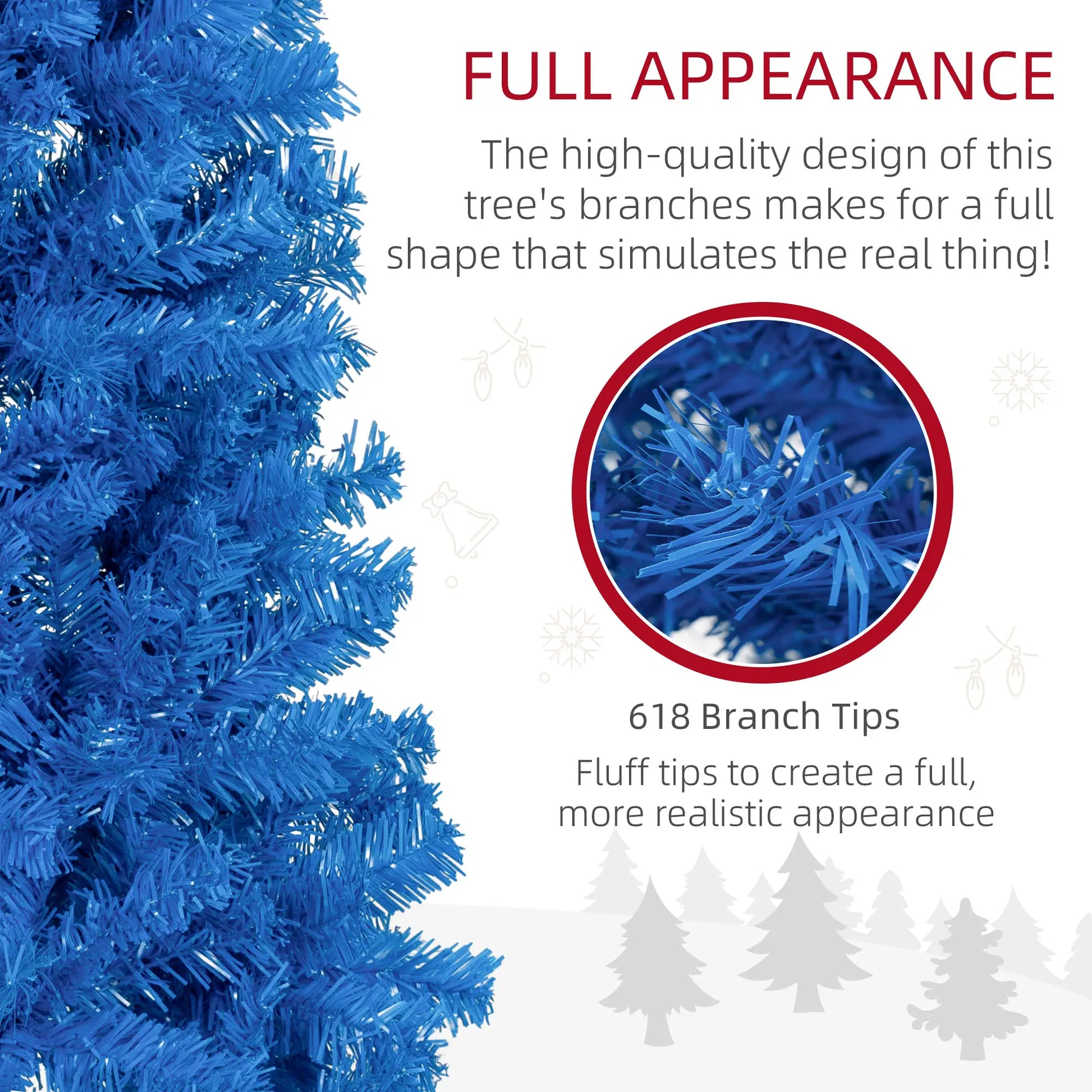 6FT Pencil Christmas Tree, Artificial, Automatic Open, Blue Pencil Christmas Trees at Gallery Canada