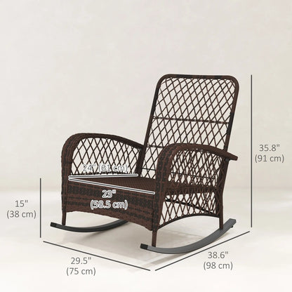 Outdoor Wicker Rattan Rocking Chair Set, Patio Rocker with Cushions, Red Outdoor Rocking Chairs at Gallery Canada