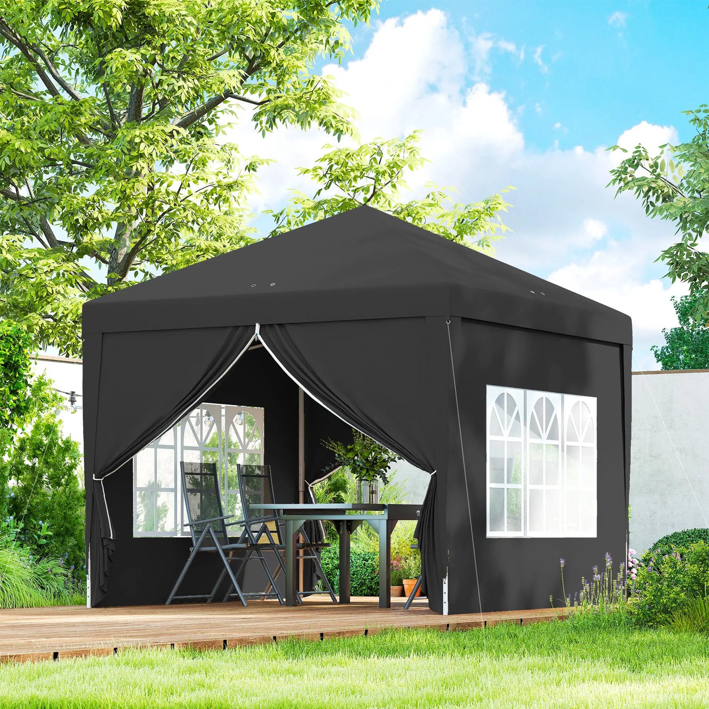 10'x10' Outdoor Pop Up Party Tent Wedding Gazebo Canopy, Black Pop Up Canopies at Gallery Canada