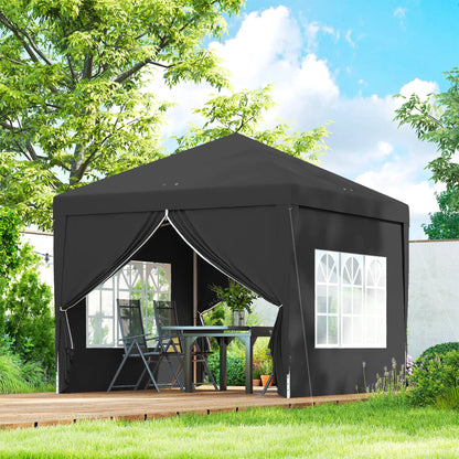 10'x10' Outdoor Pop Up Party Tent Wedding Gazebo Canopy, Black Pop Up Canopies at Gallery Canada