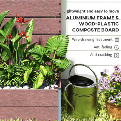 Raised Garden Bed With Trellis, Elevated Planter Box, 28" x 15" x 59", Light Brown