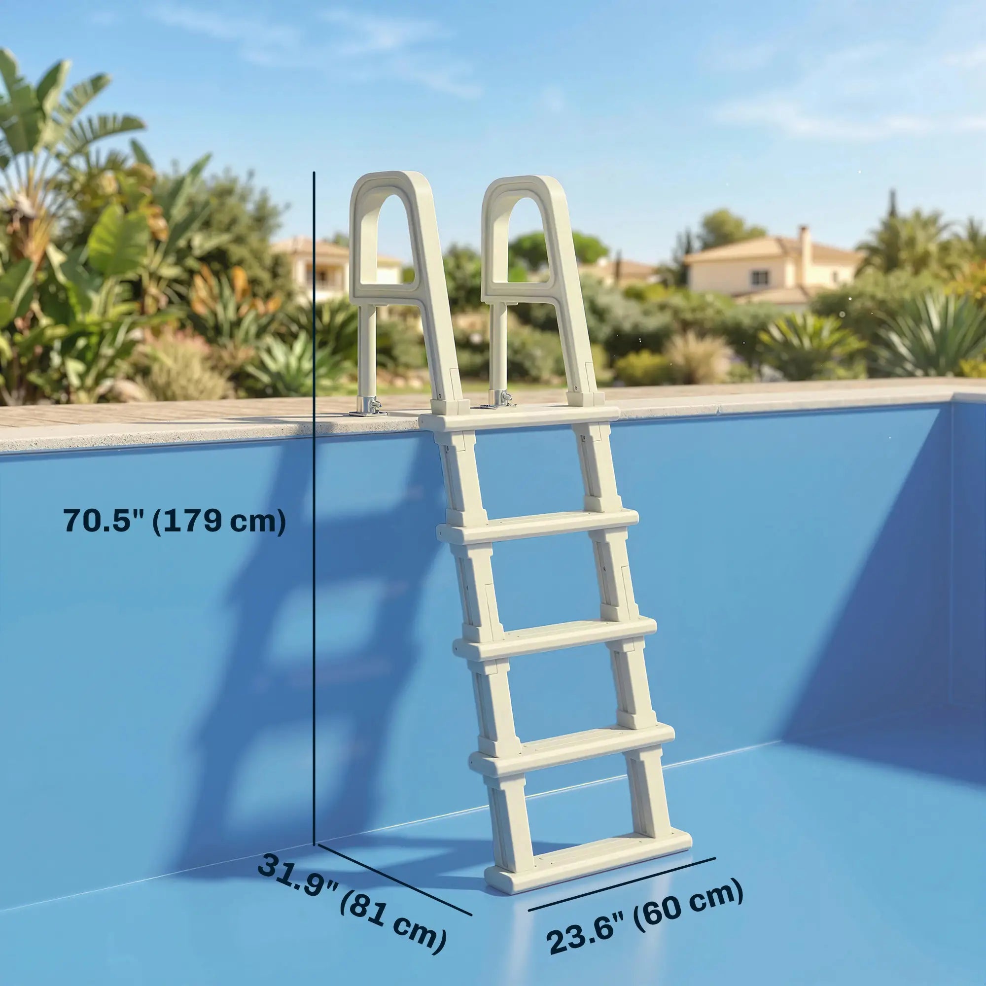 Adjustable 5-Step Pool Ladder, 63.4