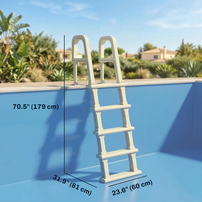 Adjustable 5-Step Pool Ladder, 63.4"-69.3", Non-Slip Steps, 300 lb Capacity Outdoor Swimming Pools & Hot Tubs at Gallery Canada